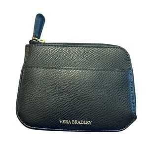 Vera Bradley Black Leather Wallet Card Case
